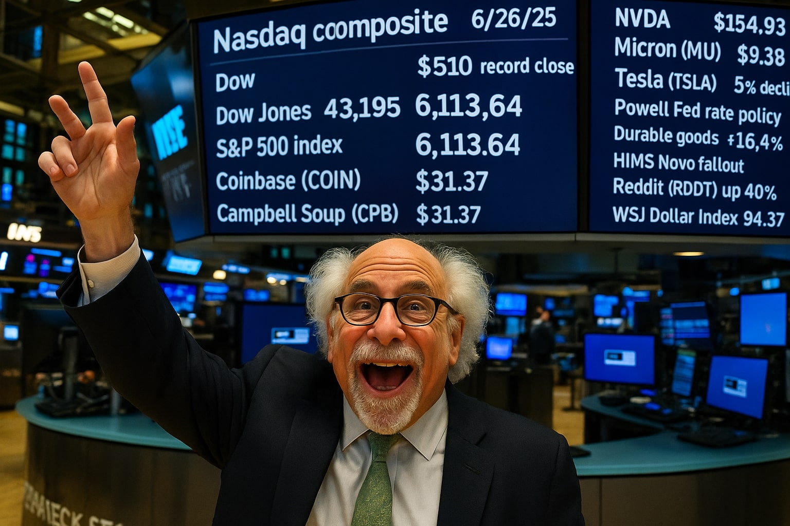 Nvidia Hits $154.93 Record Close as Nasdaq Climbs; Dow Slides to 43,195