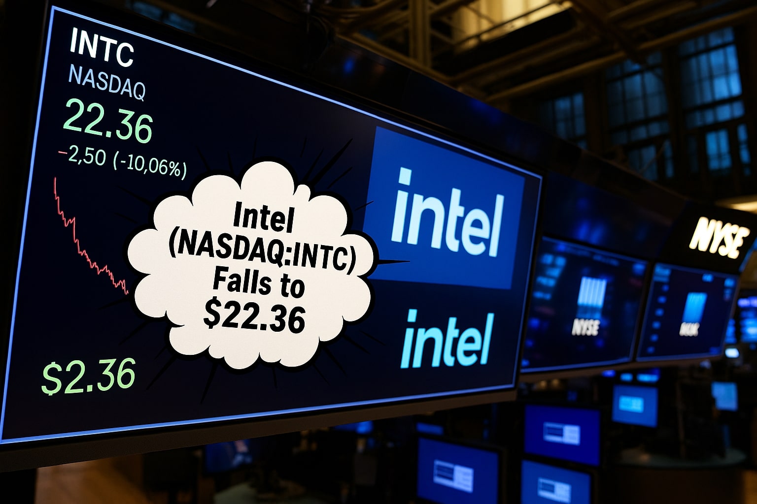 Intel (NASDAQ:INTC) Falls to $22.36 as AI Hopes Collide with Foundry Uncertainty