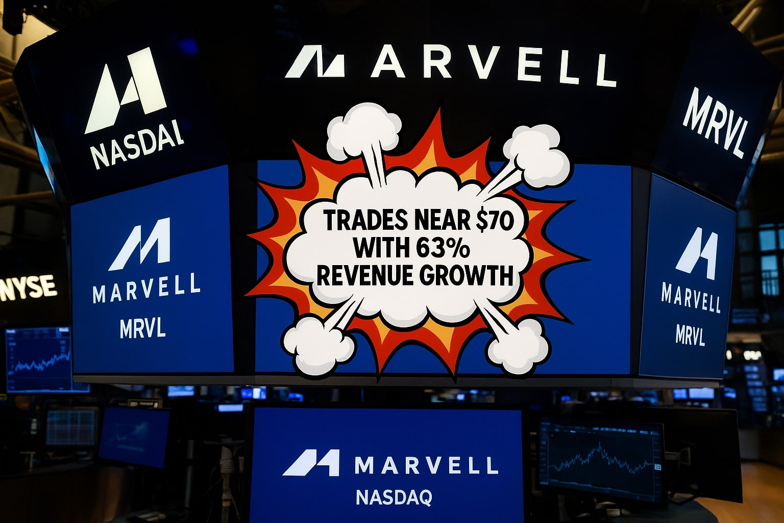 Marvell (NASDAQ:MRVL) stock is still cheap under $70 as AI demand explodes