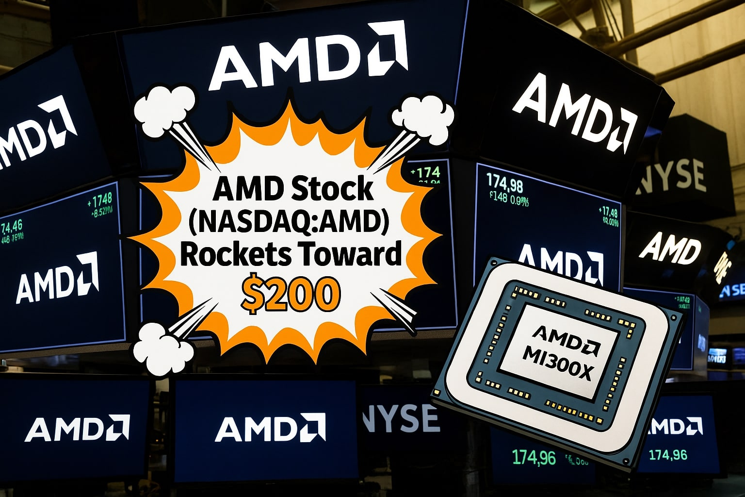 AMD Stock (NASDAQ:AMD) Rockets Toward $200 as Meta, Microsoft Adopt MI300X: Strong Buy or Overhyped?
