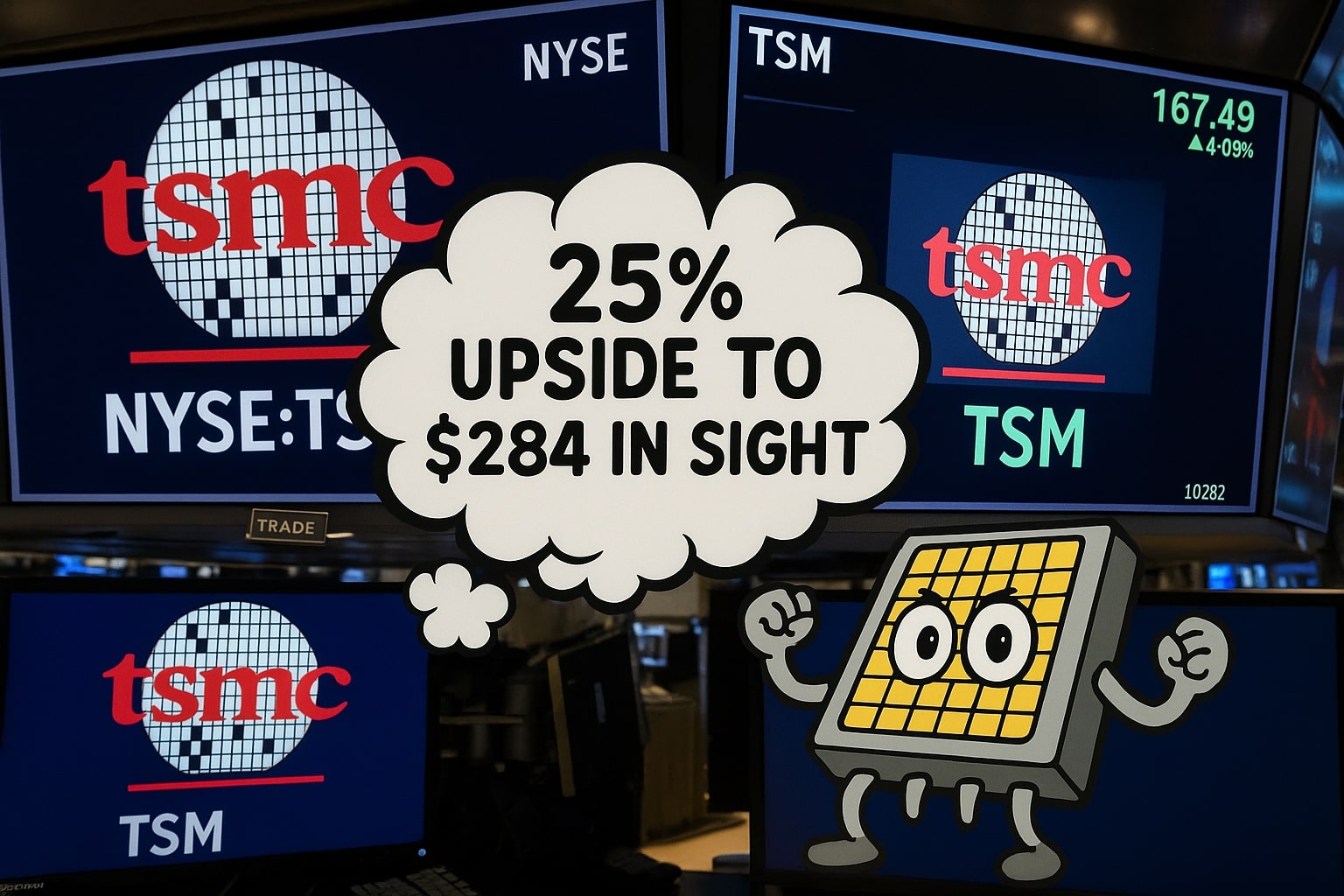 TSM Stock Rockets on AI Boom and Q2 Sales Beat: 25% Upside to $284 in Sight