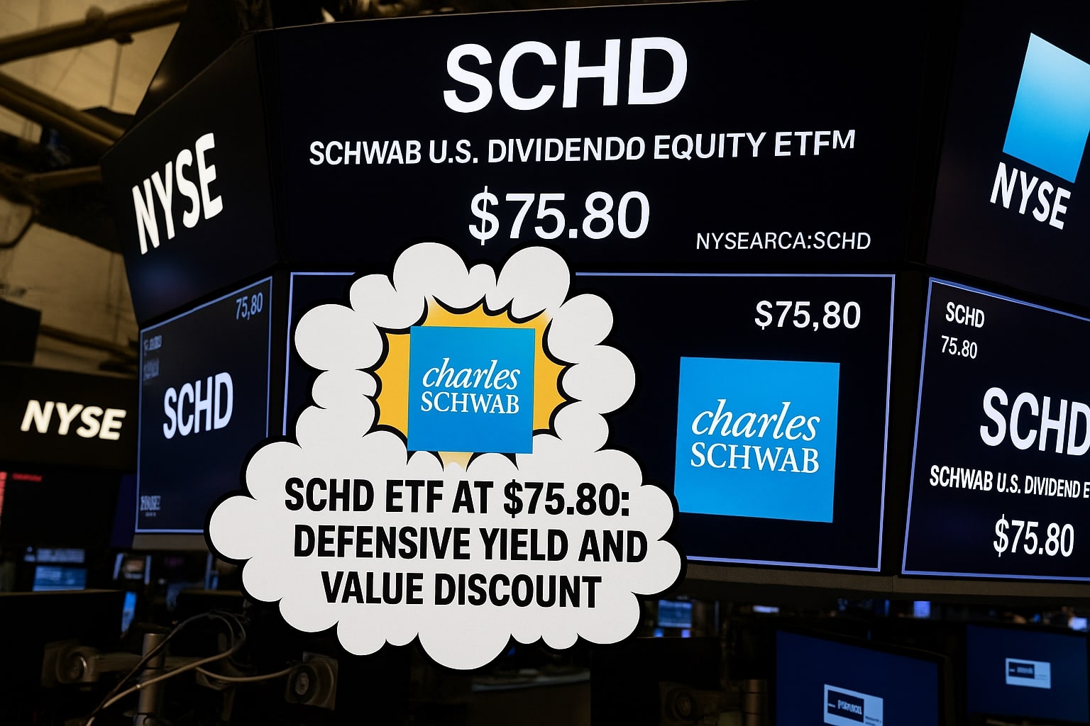 SCHD ETF at $75.80 Delivers 3.87% Yield and Trades 40% Below SPY Multiple