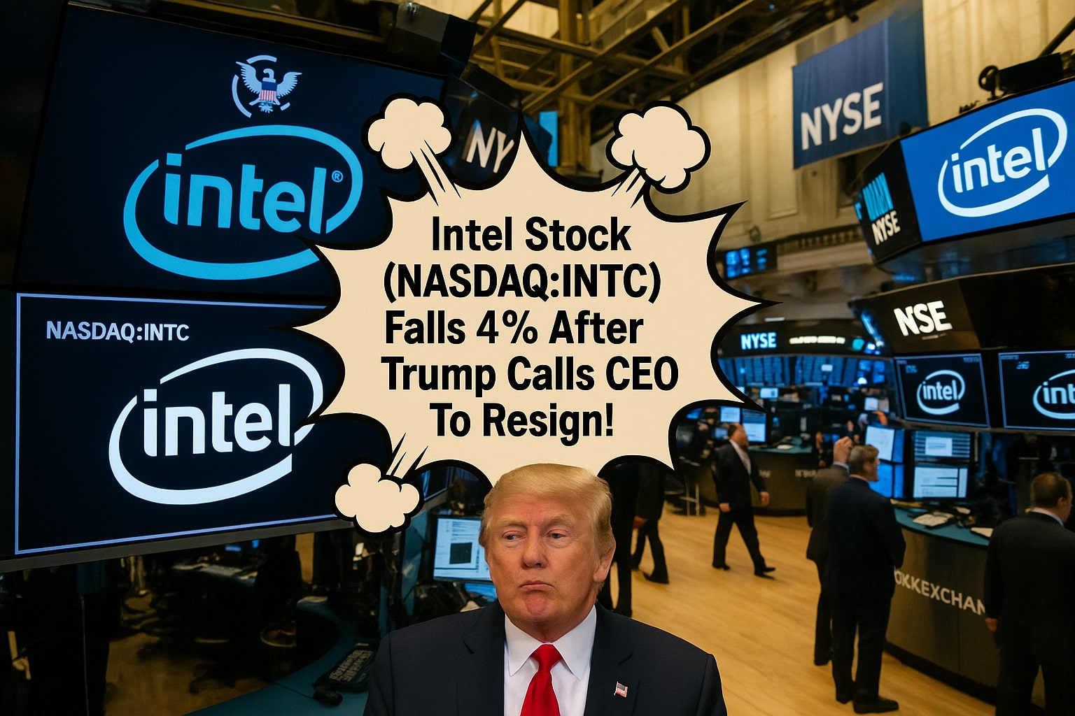 INTEL (NASDAQ:INTC) Stock Falls 3.8% as Trump Mounts on CEO