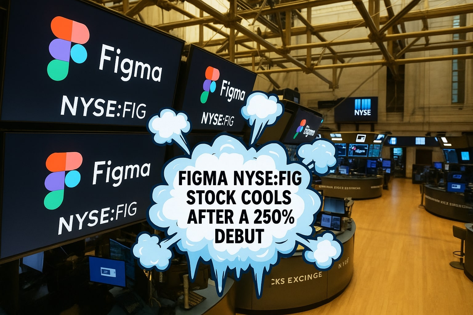 Figma NYSE:FIG Stock Cools After a 250% Debut: Sub-$100 Trading Tests Whether Growth Can Catch the Price