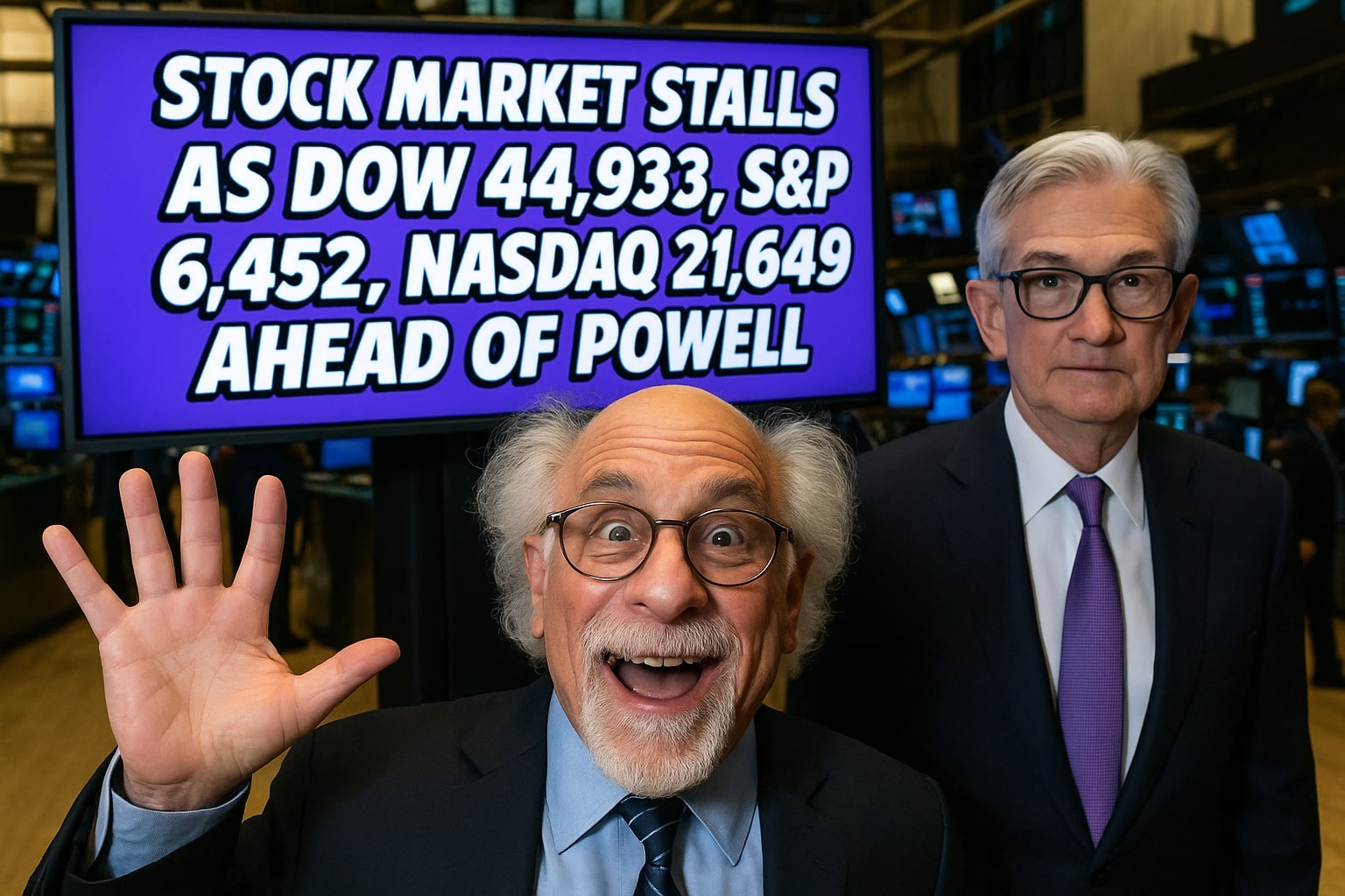 Stock Markets Stall: Dow 44,933, S&P 6,452, Nasdaq 21,649 Await Powell and Retail Earnings